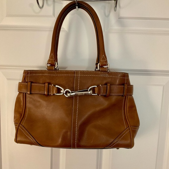 Coach Handbags - Coach Brown Leather Satchel Structured Design